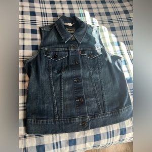 Levi's Blue Denim Vest Classic Sleeveless Design